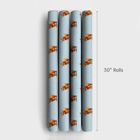 Adorable Winter Cattle Gift Wrap, Santa Highland Cow Wrapping Paper, Rustic Farm Animal Holiday Wrapping Paper, Christmas Gift Wrap Paper Roll