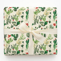 Watercolor Succulent Gift Wrap, Christmas Cactus Wrapping Paper, Botanical Desert Holiday Wrapping Paper, Southwestern Gift Wrapping Paper
