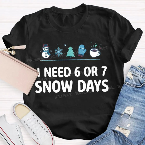 Humorous Winter Holiday Graphic Tee, Snow Days Snowflake Christmas Tree Shirt, Comfy Snow Lover T-Shirt, Winter Break Teacher