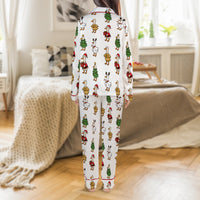 Festive Winter Bird Pajamas, Holiday Christmas Goose Satin Pajama Set, Comfy Holiday Loungewear Pajamas, Sleepwear Present for Women