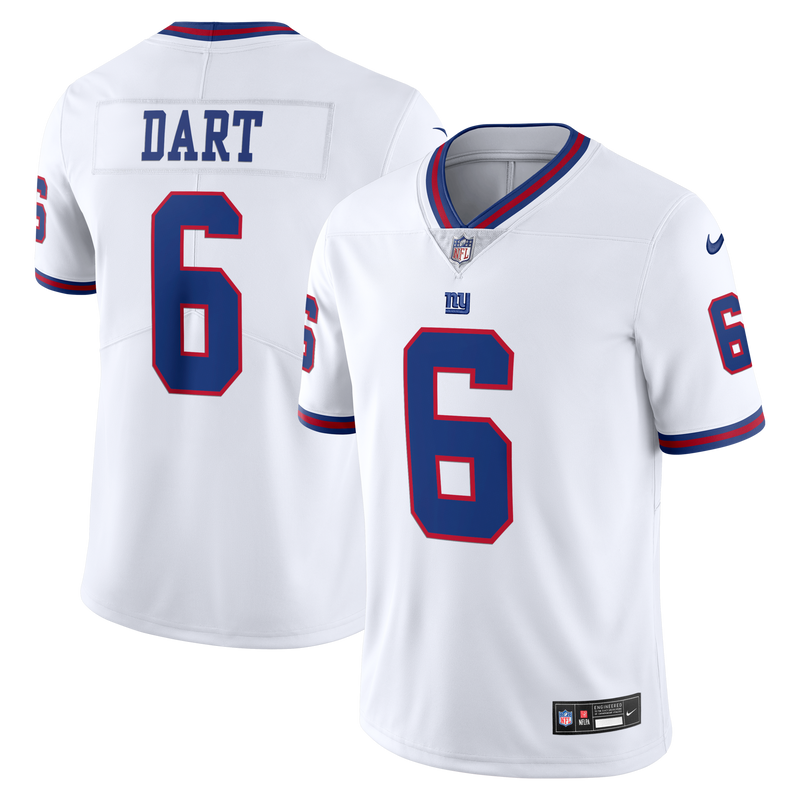 New York Giants Jaxson Dart White Vintage White Stitched Limited Jersey