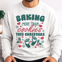 Pregnancy Announcement Christmas Crewneck, Baking More Than Cookies Christmas Sweatshirt, Holiday Baby Reveal Pullover, Mom to Be Sweater
