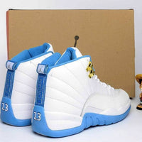 Sneakers, White Blue Colorway, Lace Up Design, Casual Gift for Sneaker Fans