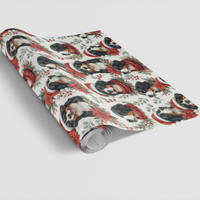 Festive Holiday Dog Gift Wrap, Bernese Mountain Dog Christmas Wrapping Paper, Berner Xmas Wrapping Paper, Dog Lover Winter Gift Wrap Roll