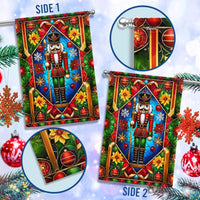 Double Sided Holiday Soldier Yard Flag, Christmas Nutcracker Garden Flag, Festive Winter Seasonal Flag, Xmas Yard Porch Decor Present