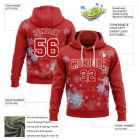 Personalized Name and Number Hoodie Pullover, Custom Snowflake Christmas Hoodie, Winter Holiday Sports Hoodie, Fan Game Day Present
