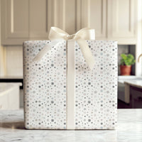 Subtle Winter Snowflake Gift Wrap, Muted Pastel Snowflake Wrapping Paper, Modern Holiday Wrapping Paper, Neutral Christmas Gift Wrap Roll
