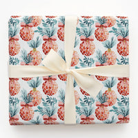 Tropical Holiday Gift Wrap, Christmas Pineapple Wrapping Paper, Watercolor Pineapple Wrapping Paper, Festive Winter Adorable Wrapping Paper