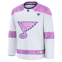 St. Louis Blues White Hockey Fights Cancer Survivor Practice Jersey