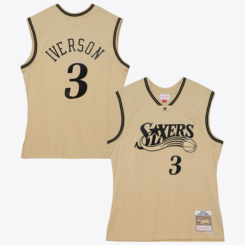 Philadelphia 76ers Allen Iverson 2000 Swingman Jersey - Khaki