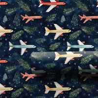 Aviation Holiday Gift Wrap, Airplane Christmas Wrapping Paper, Watercolor Airplane Wrapping Paper, Pilot Xmas Gift Wrap, Travel Lover Present
