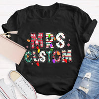 Custom Family Holiday Shirt, Personalized Christmas Lights Name T-Shirt, Adorable Festive Graphic Tee, Matching Christmas Crewneck T-Shirt