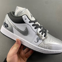 Low Top Sneakers, Silver Colorway, Lace Up Design, Casual Gift for Sneaker Fans