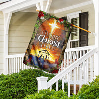 Nativity Scene Star of Bethlehem Yard Flag, Merry Christmas Garden Flag, Double Sided Christian Outdoor Flag, Holiday Lawn Decor