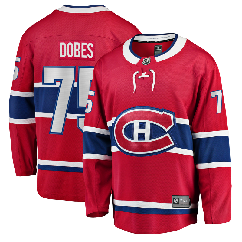 Montreal Canadiens Jakub Dobes Red Home Breakaway Jersey