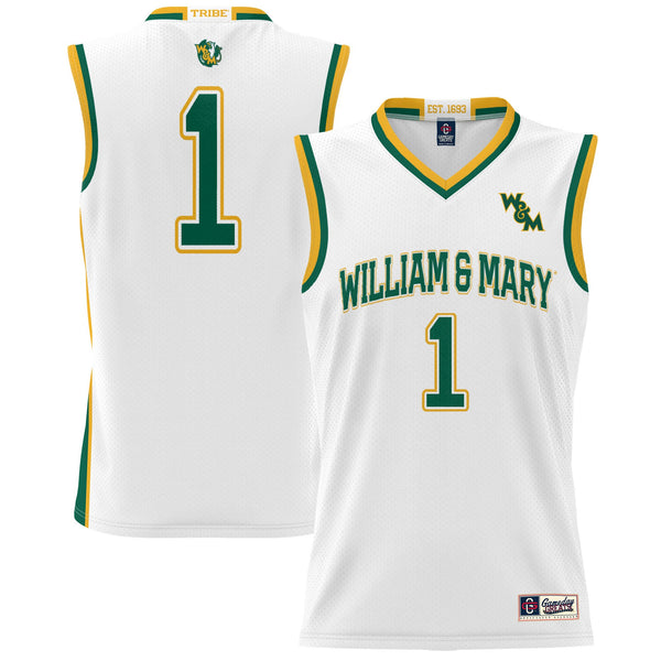 #1 William & Mary Tribe Lightweight Basketball Jersey - White
