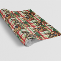 Plaid Dog Christmas Gift Wrap, German Shepherd Wrapping Paper, Festive German Shepherd Wrapping Paper, Holiday Pet Lover Wrapping Paper