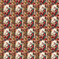 Santa Checking List Gift Wrap, Vintage Santa Christmas Wrapping Paper, Nostalgic Holiday Wrapping Paper, Retro Xmas Gift Wrap