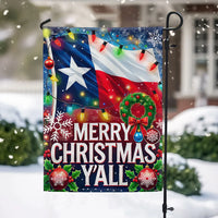 Merry Christmas Y'all Yard Flag, Texas Christmas Garden Flag, Double-Sided Lone Star Holiday Flag