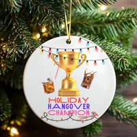 Humorous Drinking Party Ceramic Ornament, Holiday Hangover Champion Christmas Ornament, Humor Xmas Tree Decor, Holiday Keepsake Ornament