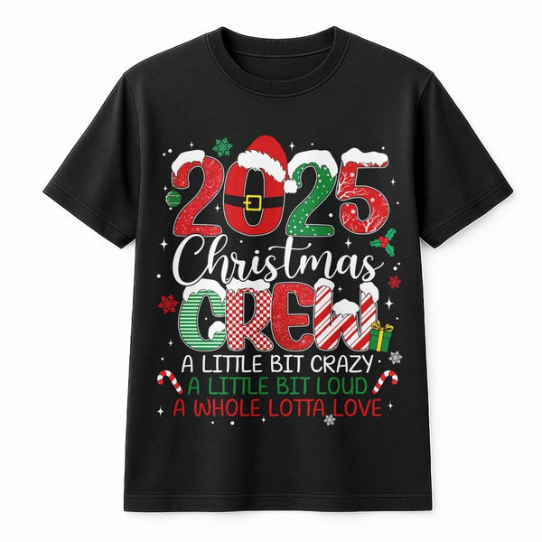 Matching Family Holiday Graphic Tee, 2025 Christmas Crew T-Shirt, Humorous Xmas Group Vacation Shirt, Festive Holiday Party T