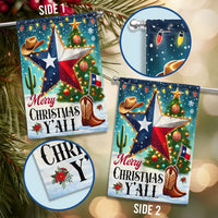 Merry Christmas Y'all Yard Flag, Texas Christmas Garden Flag, Double Sided Holiday Lawn Flag, Southern Winter Decor