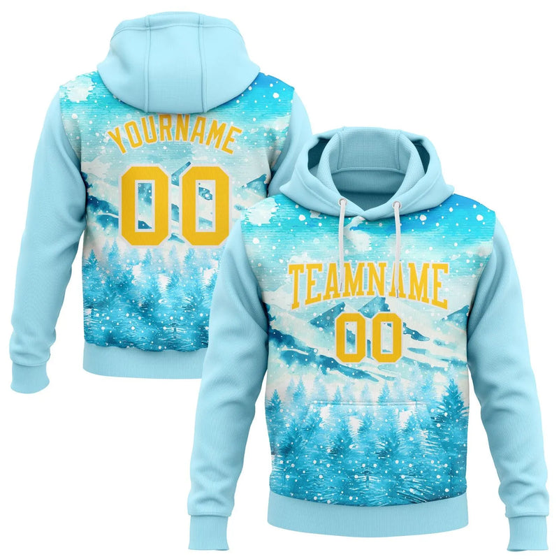Personalized Holiday Sports Pullover Hoodie, Custom Snowflake Christmas Hoodie, Winter Team Sweatshirt, Custom Stitched Name Number Hoodie