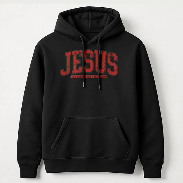 Retro Varsity Christian Hoodie, Jesus the Reason for the Season Hoodie, Faith Holiday Sweatshirt, Religious Christmas Hooded 