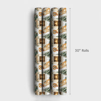 Dog Holiday Gift Wrap, Golden Retriever Christmas Wrapping Paper, Fireplace Dog Wrapping Paper, Adorable Puppy Gift Wrap, Pet Lover Present Wrap