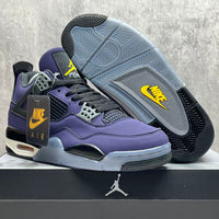 Mid Top Sneakers, Purple Gold Colorway, Lace Up Design, Casual Gift for Sneaker Fans
