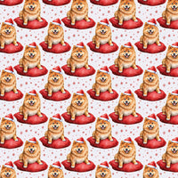 Dog in Santa Hat Wrapping Paper, Chow Chow Christmas Wrapping Paper, Festive Chow Puppy Gift Wrapping Paper, Dog Lover Xmas Present Wrap