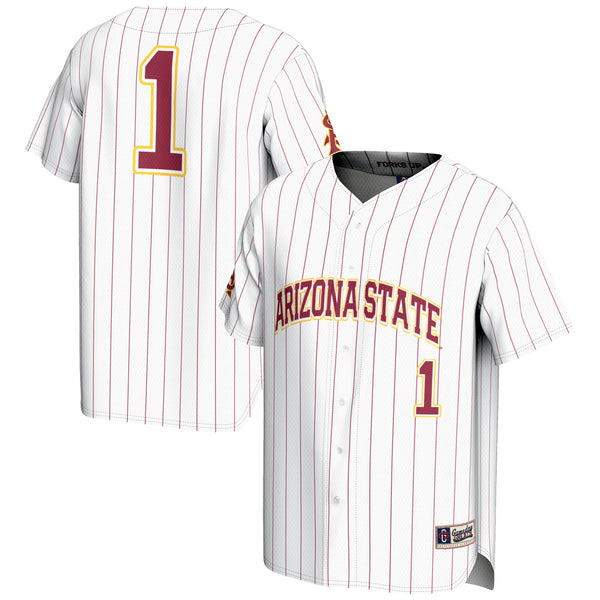 #1 Arizona State Sun Devils Lightweight Baseball Jersey - White