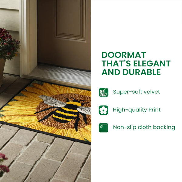 Adorable Holiday Dog Welcome Mat, Starry Christmas Corgi Doormat, Winter Festive Entryway Mat, Non Slip Corgi Lover Door Mat,