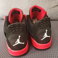 Retro Sneakers, Black Red Colorway, Lace Up Design, Casual Gift for Sneaker Fans