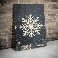 Farmhouse Distressed Winter Wonderland Print, Rustic Snowflake Canvas Wall Art, Holiday Christmas Poster, Printable Digital Download