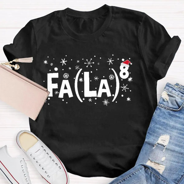 Humorous Holiday Math Graphic Shirt, Fa La La Equation Christmas Math Teacher T-Shirt, Retro Xmas Teacher Tee, Winter Math Lo