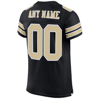 Custom Football Jersey - Black Vegas Gold-White Mesh Authentic