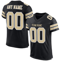Custom Football Jersey - Black Vegas Gold-White Mesh Authentic