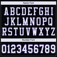 Custom Football Jersey - Black White-Purple Mesh Authentic