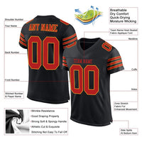 Custom Football Jersey - Black Scarlet-Gold Mesh Authentic
