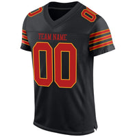 Custom Football Jersey - Black Scarlet-Gold Mesh Authentic