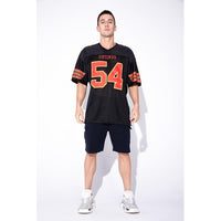 Custom Football Jersey - Black Scarlet-Gold Mesh Authentic