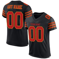 Custom Football Jersey - Black Scarlet-Gold Mesh Authentic
