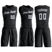 Custom Basketball Jersey - Black White Round Neck Uniform