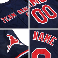 Custom Baseball Jersey - Black Red-White Authentic