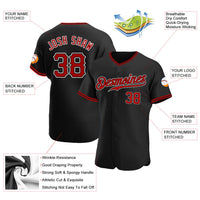 Custom Baseball Jersey - Black Red-White Authentic