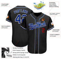 Custom Baseball Jersey - Black Royal-Red Authentic