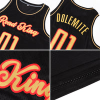 Custom Basketball Jersey - Black Old Gold-Red Authentic Throwback