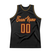 Custom Basketball Jersey - Black Old Gold-Red Authentic Throwback