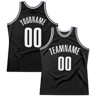 Custom Basketball Jersey - Black White Authentic Throwback